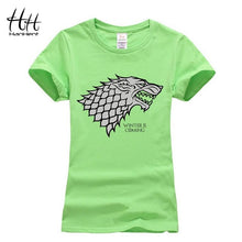 Load image into Gallery viewer, HanHent Women&#39;s Game of Thrones Stark T-shirt Femmes Animals Printed Woman T shirt Fashion Wolf Tee Shirt Women Couple Clothes