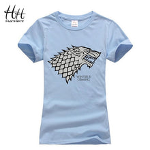 Load image into Gallery viewer, HanHent Women&#39;s Game of Thrones Stark T-shirt Femmes Animals Printed Woman T shirt Fashion Wolf Tee Shirt Women Couple Clothes