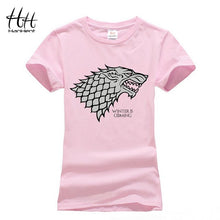 Load image into Gallery viewer, HanHent Women&#39;s Game of Thrones Stark T-shirt Femmes Animals Printed Woman T shirt Fashion Wolf Tee Shirt Women Couple Clothes