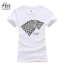 Load image into Gallery viewer, HanHent Women&#39;s Game of Thrones Stark T-shirt Femmes Animals Printed Woman T shirt Fashion Wolf Tee Shirt Women Couple Clothes