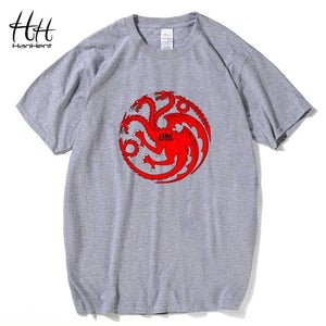 HanHent Targaryen Dragon T-shirts Men Fire and blood Cotton Short Sleeve Tshirts Game of Thrones Hodor Swag Casual Clothes Man
