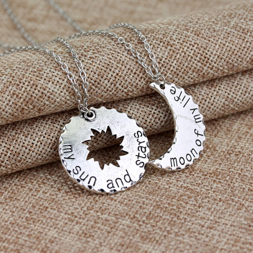 1 set Game Of Thrones His&Hers Khal/Khaleesi Lovers Chain Necklaces Moon Of My Life,My Sun & Stars Pendants Jewelry