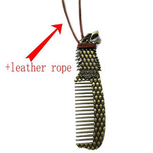 Load image into Gallery viewer, New design Game of Thrones necklace House Stark Winter Coming Bronze Metal Pendant Jewelry Comb necklace Men and women present