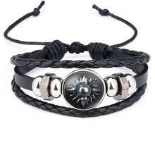 Load image into Gallery viewer, QiYuFang Game of Thrones Leather Bracelet House Stark Jewelry Black Multilayers Weave Charm Bracelets for Women Men