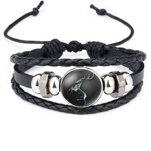 Load image into Gallery viewer, QiYuFang Game of Thrones Leather Bracelet House Stark Jewelry Black Multilayers Weave Charm Bracelets for Women Men