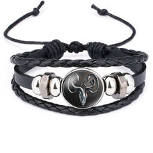 Load image into Gallery viewer, QiYuFang Game of Thrones Leather Bracelet House Stark Jewelry Black Multilayers Weave Charm Bracelets for Women Men