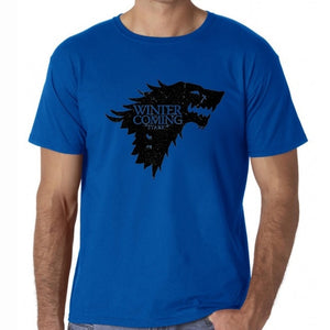 BLWHSA Game Of Thrones Print Winter Is Coming Stark Blood Wolf Men T Shirt Casual Cotton High Quality Cool T-Shirt For Men