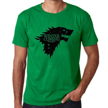 Load image into Gallery viewer, BLWHSA Game Of Thrones Print Winter Is Coming Stark Blood Wolf Men T Shirt Casual Cotton High Quality Cool T-Shirt For Men