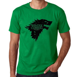 BLWHSA Game Of Thrones Print Winter Is Coming Stark Blood Wolf Men T Shirt Casual Cotton High Quality Cool T-Shirt For Men