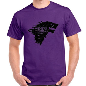 BLWHSA Game Of Thrones Print Winter Is Coming Stark Blood Wolf Men T Shirt Casual Cotton High Quality Cool T-Shirt For Men