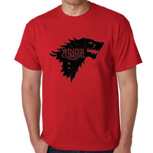 Load image into Gallery viewer, BLWHSA Game Of Thrones Print Winter Is Coming Stark Blood Wolf Men T Shirt Casual Cotton High Quality Cool T-Shirt For Men