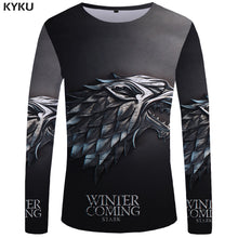 Load image into Gallery viewer, KYKU Brand Game Of Thrones Long sleeve T shirt The Film Funny T shirts  3d T-shirt  Tshirt  Tops  Clothes Men Hip hop Punk Mens