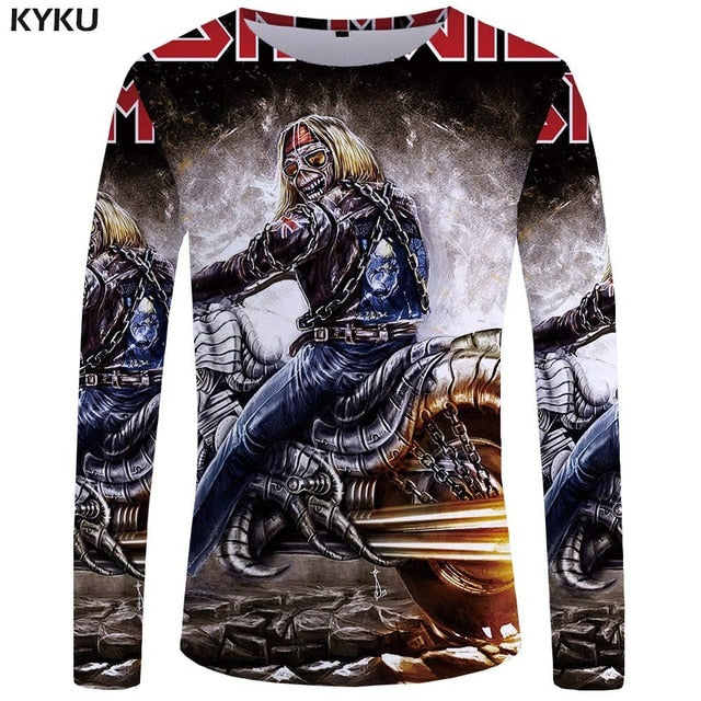 KYKU Brand Game Of Thrones Long sleeve T shirt The Film Funny T shirts  3d T-shirt  Tshirt  Tops  Clothes Men Hip hop Punk Mens
