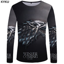 Load image into Gallery viewer, KYKU Brand Game Of Thrones Long sleeve T shirt The Film Funny T shirts  3d T-shirt  Tshirt  Tops  Clothes Men Hip hop Punk Mens
