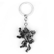 Load image into Gallery viewer, Movie Seriers Game of Throne House Stark keychain 3 Colors Alloy The Song Of Ice and Fire Targaryen Dragon  Badges Keyring Gift