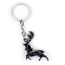 Load image into Gallery viewer, Movie Seriers Game of Throne House Stark keychain 3 Colors Alloy The Song Of Ice and Fire Targaryen Dragon  Badges Keyring Gift