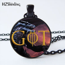 Load image into Gallery viewer, NS-00771 Trendy Game Of Thrones Necklace Handmade GoT Logo Game Of Throne Jewelry Glass Dome Necklace Wholesale HZ1