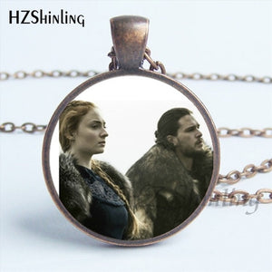 NS-00771 Trendy Game Of Thrones Necklace Handmade GoT Logo Game Of Throne Jewelry Glass Dome Necklace Wholesale HZ1