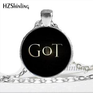 NS-00771 Trendy Game Of Thrones Necklace Handmade GoT Logo Game Of Throne Jewelry Glass Dome Necklace Wholesale HZ1