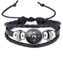 Load image into Gallery viewer, lacoogh New Ethnic Brown Retro Leather Bracelets for Men Women Game of Thrones Multiple Layers Badge Charms Men Bangles Fashion