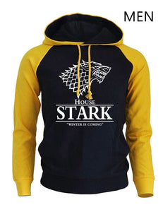 2018 Raglan Hoodies For Men House Stark The Song of Ice and Fire Winter Is Coming Men's Sportswear Game Of Thrones Sweatshirt