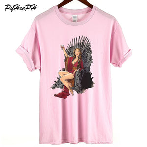 New Game of Thrones Tshirt Women Cersei on the Iron Funny T-shirt Women's Summer Casual Big Size Cotton T Shirt Top Lady Clothes