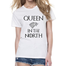 Load image into Gallery viewer, Game of Thrones King Queen In The North T Shirts Valentine Men Women Couple Clothes Lovers T-Shirts Funny Tshirts Tops Tees