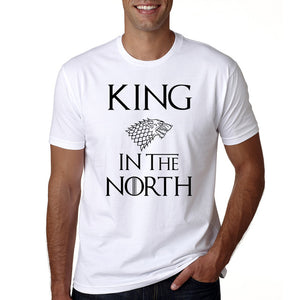 Game of Thrones King Queen In The North T Shirts Valentine Men Women Couple Clothes Lovers T-Shirts Funny Tshirts Tops Tees