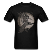 Load image into Gallery viewer, Norse Raven T-shirt Mystery Graphic T Shirt Game Of Thrones Viking Crow Clothes Men Tshirt Cotton Tops Black Tees