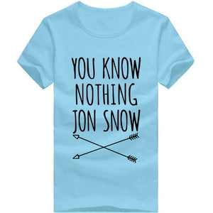 CWLSP 2018 Summer Games Of Thrones Womens T Shirt Female You Know Nothing Jon Snow Printed Letter T shirt  tees Camisetas Mujer