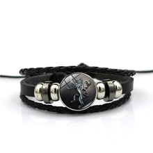 Load image into Gallery viewer, Game of Thrones House Stark Wolf Glass Cabochon Leather Bracelets Multi Layers Weave Handmade Punk Black Men Bracelets