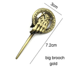 Load image into Gallery viewer, Game of Thrones Song of Ice and Fire Brooch Hand of the King Lapel Inspired Authentic Prop Pin Badge Brooches Movie Jewelry