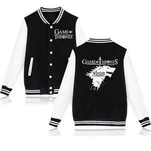 2018 Game of Thrones Baseball Jacket House Stark Hoodies hip hop trackusuit mens coats and jackets plus size boys clothes