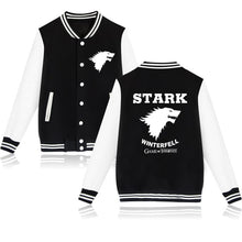 Load image into Gallery viewer, 2018 Game of Thrones Baseball Jacket House Stark Hoodies hip hop trackusuit mens coats and jackets plus size boys clothes