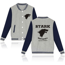 Load image into Gallery viewer, 2018 Game of Thrones Baseball Jacket House Stark Hoodies hip hop trackusuit mens coats and jackets plus size boys clothes