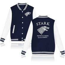 Load image into Gallery viewer, 2018 Game of Thrones Baseball Jacket House Stark Hoodies hip hop trackusuit mens coats and jackets plus size boys clothes