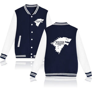 2018 Game of Thrones Baseball Jacket House Stark Hoodies hip hop trackusuit mens coats and jackets plus size boys clothes