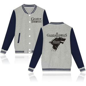 2018 Game of Thrones Baseball Jacket House Stark Hoodies hip hop trackusuit mens coats and jackets plus size boys clothes