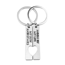 Load image into Gallery viewer, Cool Game of Thrones Keychain &quot;Moon of My Life, My Sun and Stars&quot; Letter Alloy Pendent Keychain  Gift Lovers Couples Accessories