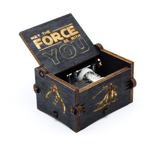 2018 new Black Star Wars Music Box  Game of Thrones Castle In The Sky Hand Cranked Wood music box Christmas Gift