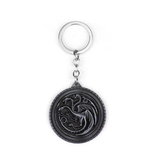 Load image into Gallery viewer, RJ Hot Sale Movie Game of Thrones Keychain Wolf head Badge Key Chains Pendant For Women And Men Fans Gift keyring