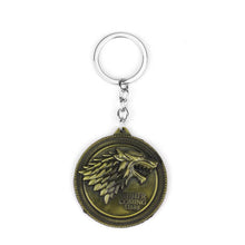 Load image into Gallery viewer, 14 Styles Game of Thrones Keychain A Song of Ice and Fire Dragon Key Chain House Stark Targaryen Wolf Keyring Men Jewelry