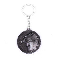 Load image into Gallery viewer, 14 Styles Game of Thrones Keychain A Song of Ice and Fire Dragon Key Chain House Stark Targaryen Wolf Keyring Men Jewelry