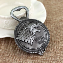 Load image into Gallery viewer, RJ Hot Sale Movie Game of Thrones Keychain Wolf head Badge Key Chains Pendant For Women And Men Fans Gift keyring