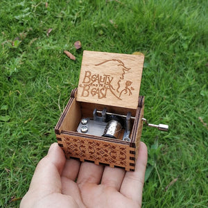 Hand Crank beauty and the beast wooden Music Box Game Of Thrones Star Wars Christmas gift, new year gift, birthday gift