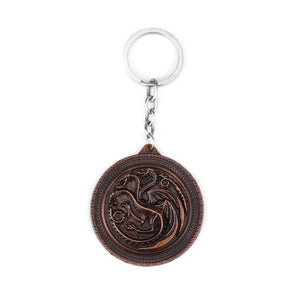 Game of Thrones Keychain House Targaryen Badge Three-headed Dragon Keychain For Keys Men Car Women Bag Accessories