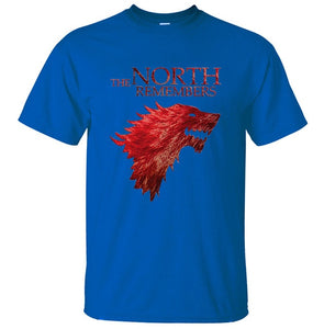 Hot Sale Game Of Thrones House Stark The North Remembers T Shirt Men 2019 Summer 100% Cotton High Quality Men's T-Shirts S-XXL