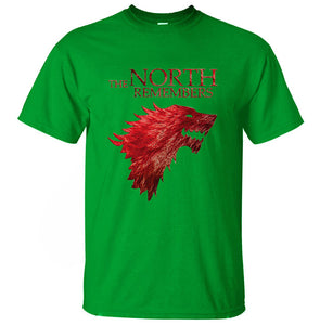 Hot Sale Game Of Thrones House Stark The North Remembers T Shirt Men 2019 Summer 100% Cotton High Quality Men's T-Shirts S-XXL