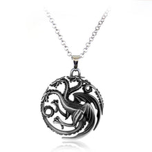 Load image into Gallery viewer, Movie Game Of Thrones Necklaces Song of Ice And Fire Torque Targaryen Dragon Metal Pendant women Men Choker Jewelry accessories