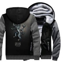 Load image into Gallery viewer, Game Of Thrones House Stark/Targaryen/Lannister Raglan Hoodies Men 2019 Winter Warm Fleece Thick Jackets Men&#39;s Sweatshirts 3D